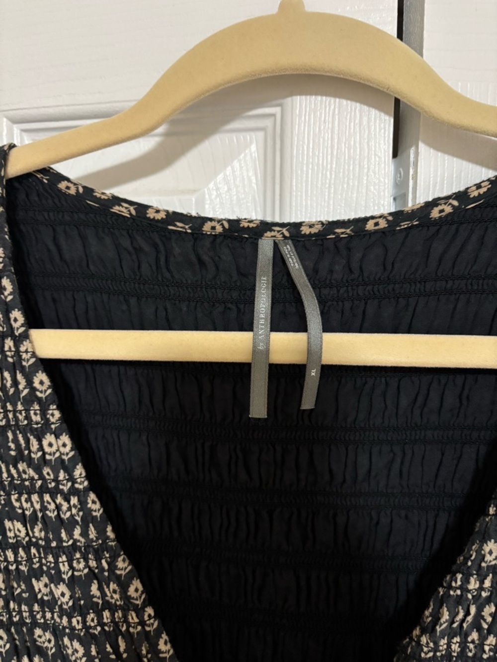 Anthropologie Peregrine Brown Patterned V-Neck Maxi Dress with Cap Sleeves - Picture 4 of 4